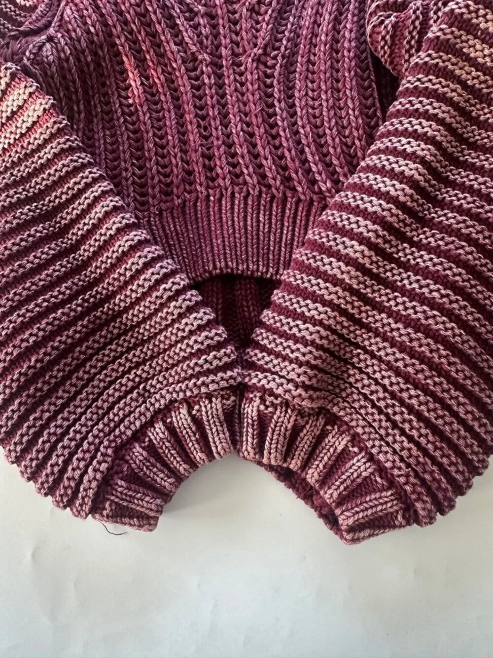 FREE PEOPLE Small Sweetheart Rib Chunky Mock Neck Sweater Garnet Grotto Autumn